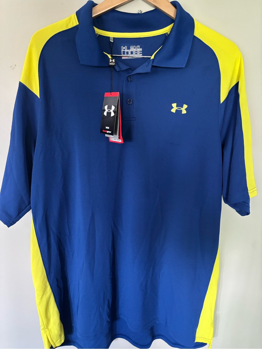 Under Armour Men’s Royal Blue with Yellow Accent Polo